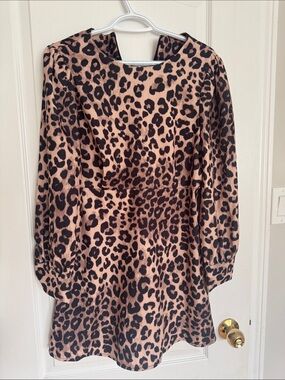 New without tags Leopard Print Long Sleeve Dress - Tan & Black